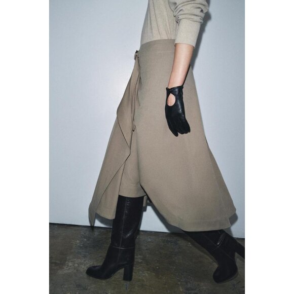 ZARA ZW COLLECTION WRAP SKIRT WITH BUCKLE - Picture 3 of 7